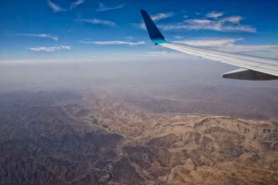 Arabic peninsula oman mountains aerial panorama