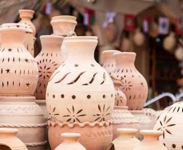 Terracotta pots for sale in Nizwa, Oman