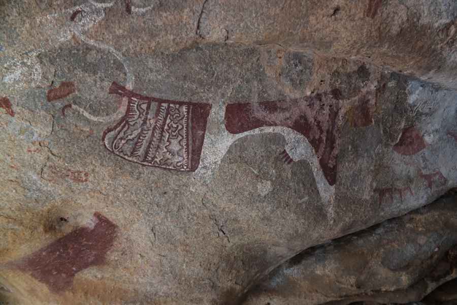 Cave paintings and petroglyphs Laas Geel near Hargeisa closeup Somalia