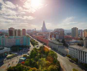PYONGYANG,NORTH KOREA-OCTOBER 13,2017:Panorama of the city from