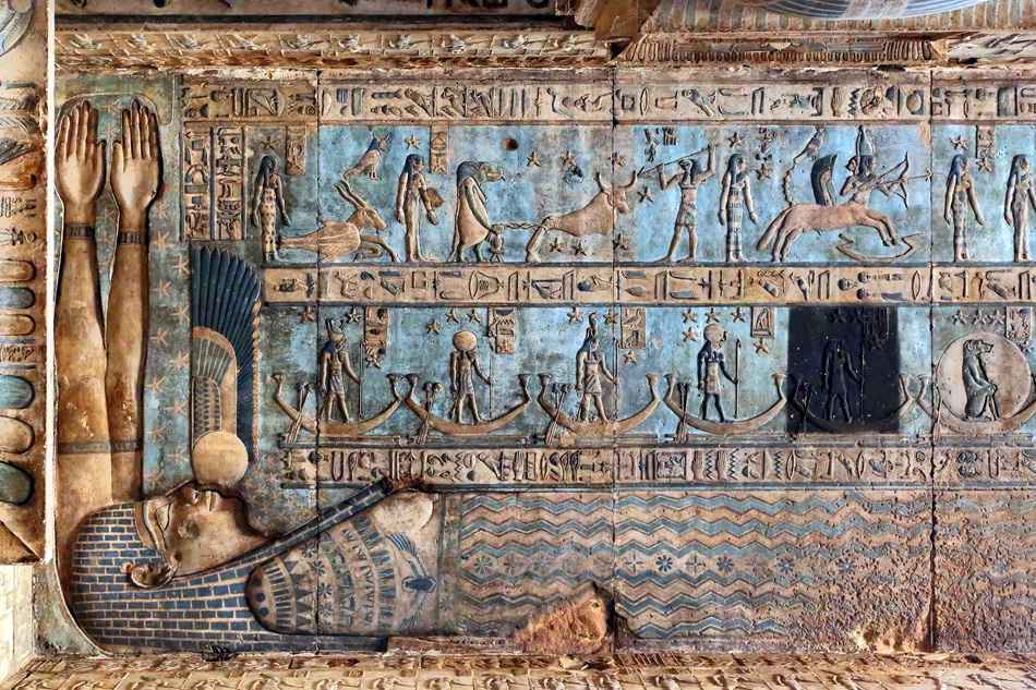 Interior of Dendera Temple, Egypt