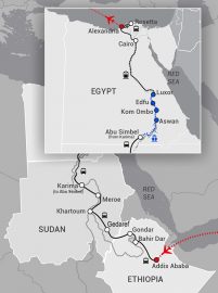 Ethiopia-Sudan-Egypt Map