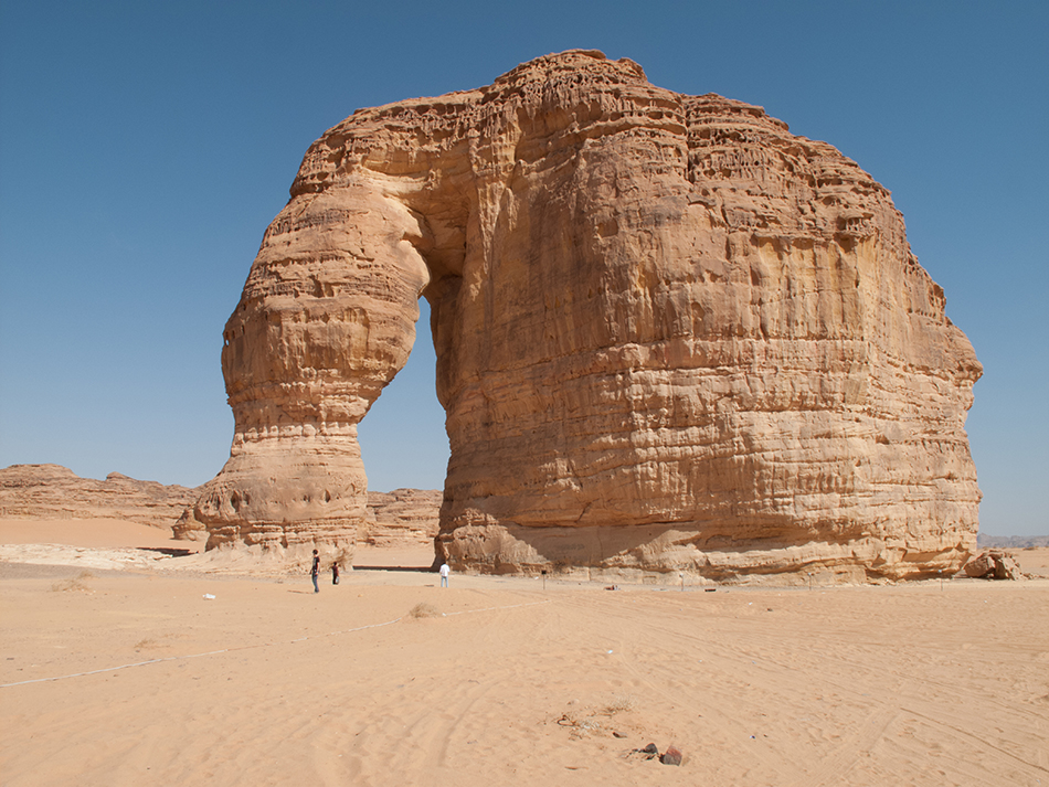 The rock formation known as the Elephant Rock in Al Ula, Saudi A