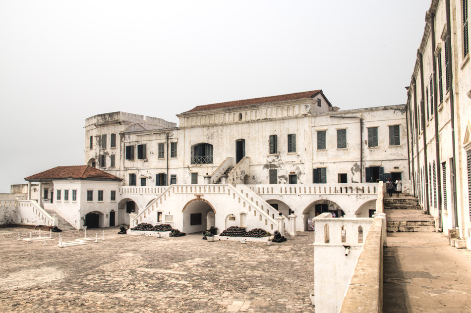 The Cape Coast Castle in Ghana is one of about forty "slave castles", or large commercial forts, built on the Gold Coast of West Africa
