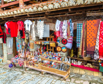 Street market in Kruja, Albania
