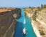 Boats on the Corinth Canal  in Greece