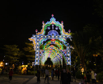 SINGAPORE - December 19, 2019: Night view of Lighting and music