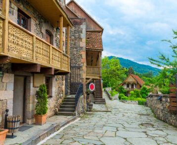 Pedestrian tourist street in the city of Dilijan in Armenia