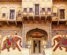 Frescoed Havelis in Mandawa, traditional ornately decorated residence, India. Rajasthan