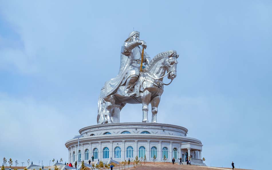 Equestrian statue of Genghis Khan at the outskirt of Ulaanbaatar